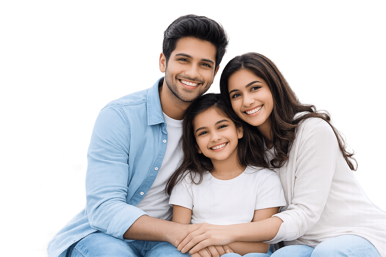 Family at home relaxing together after a health checkup
